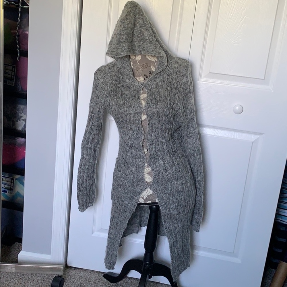 Rampage mohair cardigan w hood & POCKETS!
